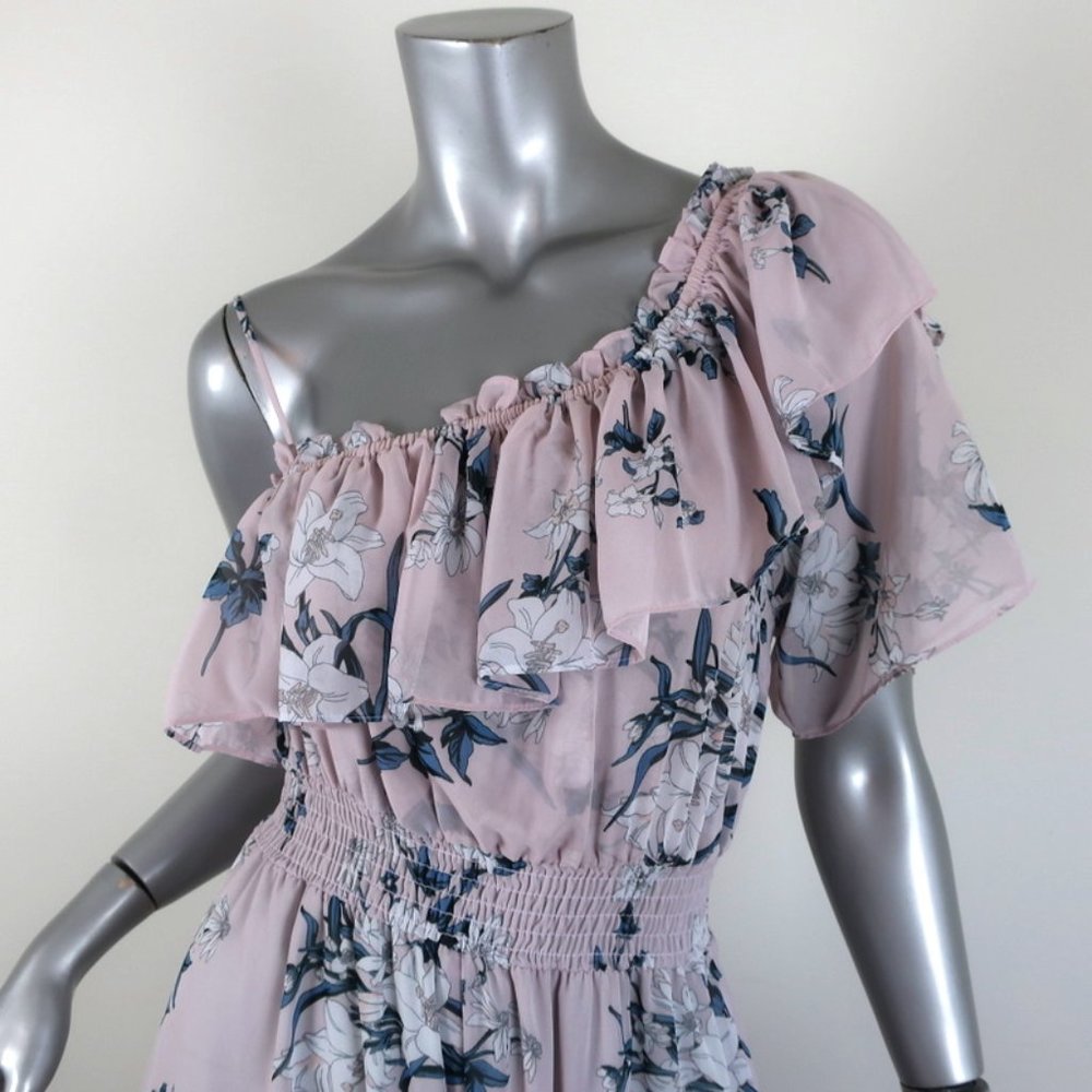 MISA ONE SHOULDER DRESS ALEXANDRA LILAC FLORAL - Picture 2 of 8